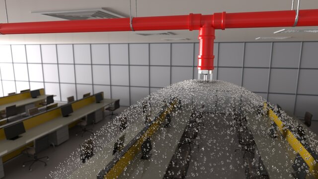 Office Fire Sprinkler 3D Render