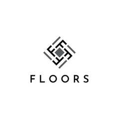 Floor logo initial letter f parquet flooring vector design illustration