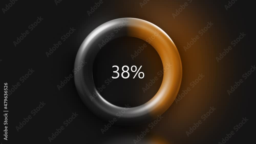 Aufkleber abstract glowing and pulsating ring with loading process. motion. moving circle with raising number 