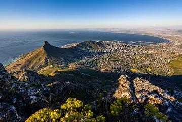Peel and stick wall murals Table Mountain The Lion's head Peak with the view over Cape Town City Centre and the ocean.