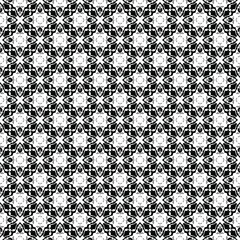 Black and white seamless pattern texture. Greyscale ornamental graphic design. Mosaic ornaments. Pattern template. Vector illustration. EPS10.