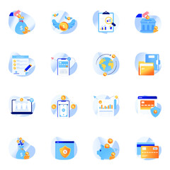 Pack of Finance Flat Icons

