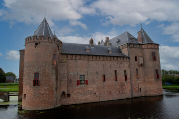 Blue Sky And Clouds At The Muiderslot Castle At Muiden The Netherlands 31-8-2021