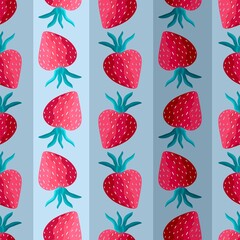 Fruit seamless strawberry pattern for fabrics and textiles and packaging and gifts and cards and linens 