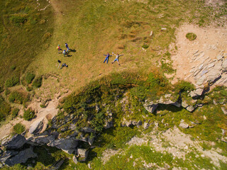 Aerial View of Great Green Ridge. Wooded Mountain Landscape