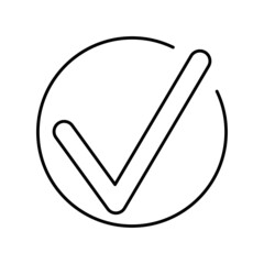 check mark icon on white background, vector illustration.