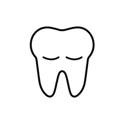 tooth icon on white background, vector illustration.