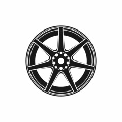 Obraz premium Heptagram Seven Pointed Star Velg Wheel logo design Inspiration