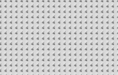 3d rendering of a geometric background made of small pyramids on white plane. 