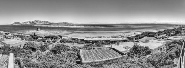 La Pelosa beach in the town of Stintino, Sardinia, Italy