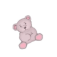 Cute gentle plush pink teddy bear