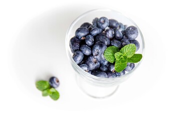 blueberries in a glass bowl