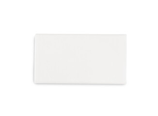 New eraser isolated on white, top view. School stationery