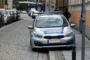 Polska policja na zabezpieczeniu zgromadzenia Wrocław Rynek.