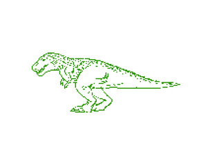 Tyrannosaurus  pixel art. Dinosaur T-Rex pixelated. 8 bit illustration