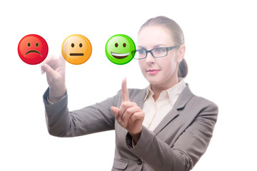 Businesswoman in customer feedback concept
