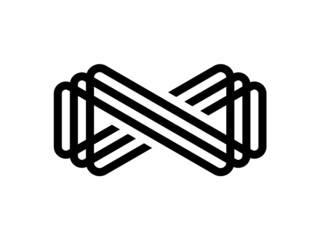 infinity play media line logo vector. 3D media play logo design template. Media play icon vector template. Monogram for business, internet, online shop, label or packaging.