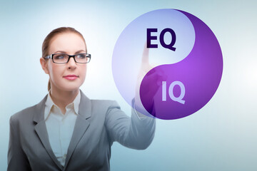 EQ and IQ skill concepts with businesswoman