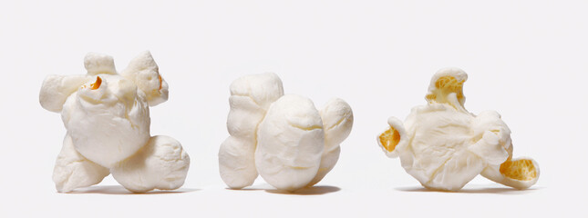 Popcorn crops isolated on white background