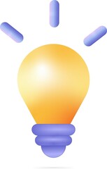 Yellow light bulb icon, icon for idea, icon for strategy, symbols for idea