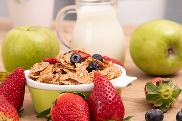 bowl of cereal and fruit