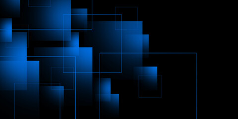 Abstract blue background with square shapes. Blue abstract rounded square tech background
