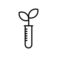 test tube with plant icon vector