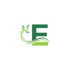 Letter E Icon with floral logo design template illustration