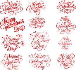 set of valentines day greeting card template