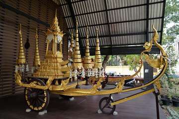 temple ceremonial chariots in thailand