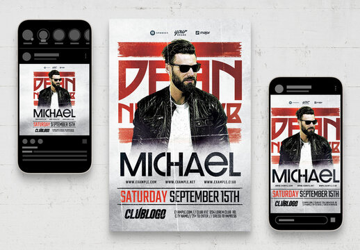 Grungy Urban Music Nightclub Dj Flyer Layout