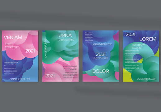 Flyer Layout with Futuristic Wavy Gradient Cloud Shape