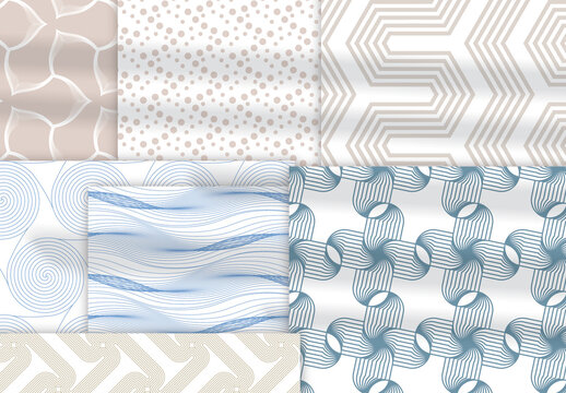 Pastel Colored Simple Geometric Seamless Pattern Collection