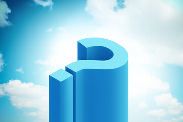 Concept of uncertainty with the question - 3d rendering