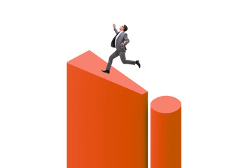 Business concept with exclamation mark and business person