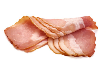 Spanish jamon iberico, serrano ham, isolated on white background.