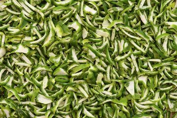 Texture and surface with kaffir lime peel slices background.top view.