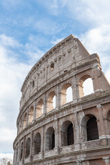 Fototapeta premium Detail of the facade of the Roman Colosseum
