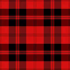 Wallpaper murals Red Christmas and new year tartan plaid. Scottish pattern in red, black and white cage. Scottish cage. Traditional Scottish checkered background. Seamless fabric texture. Vector illustration