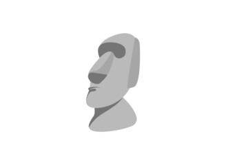 Moai vector flat icon. Isolated Moai statue emoji illustration - obrazy, fototapety, plakaty