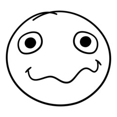 Doodle emoji. Doodles image pictogram, Smile emotion funny face, happy fun emoticon line icon, sad hand drawn, neat outline isolated vector illustration. Illustration of emotion face expression