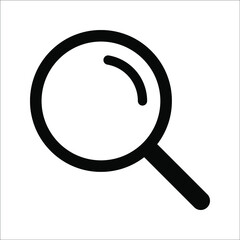 Magnifying glass or search icon, flat vector graphic on isolated background