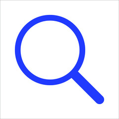 Magnifying glass or search icon, flat vector graphic on isolated background