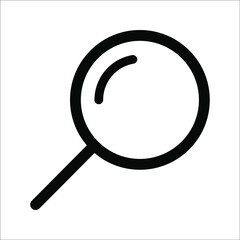 Magnifying glass or search icon, flat vector graphic on isolated background