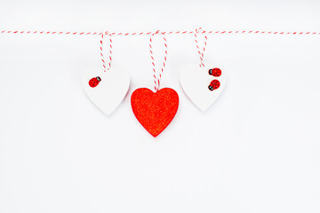 Concept of polygamy love.Web banner,website.Happy Valentine Day.Three heart,polyamorous lifestyle and non-monogamy and triads relationship structures.Love triangle or polygamy,polygamous relationship.