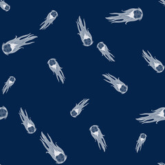 Comet fly seamless pattern. Design meteorite rain . Repeated