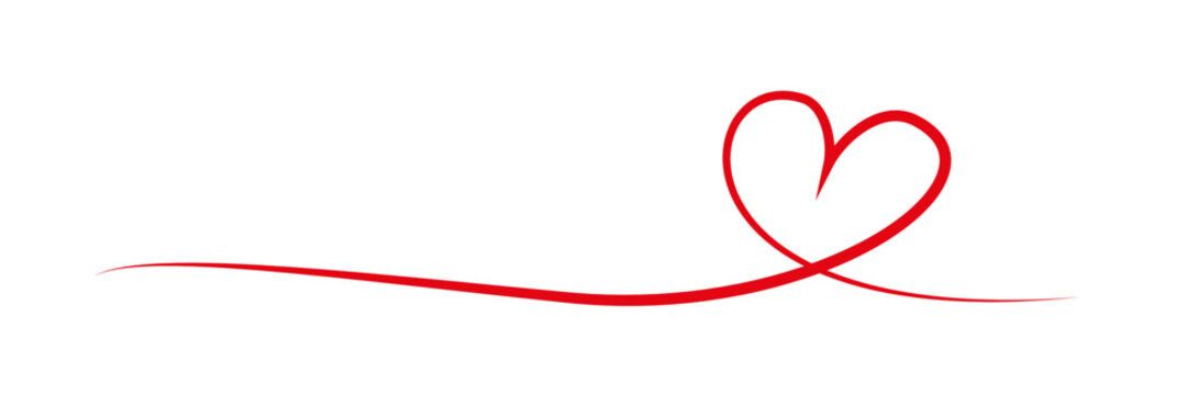 Single line valentine day heart symbol. Stock vector