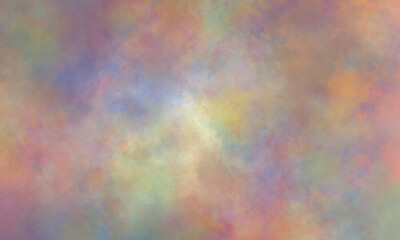 Watercolor background in pink, yellow, purple, green, blue and orange tones. Copy space, horizontal banner.	