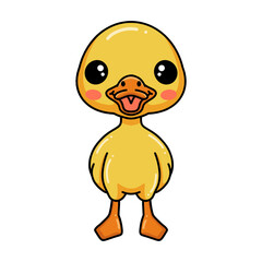 Cute little duck cartoon standing