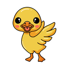 Cute little duck cartoon standing